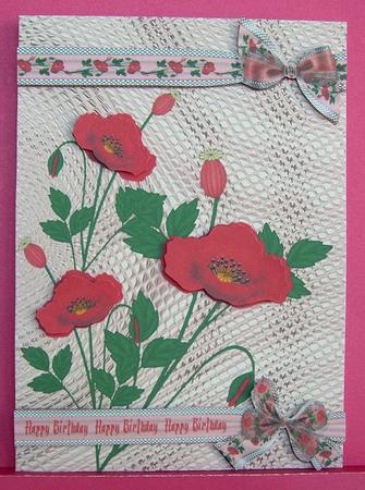 Poppies and Lace Ribbons Quick Decoupage by Eunice Roberts
