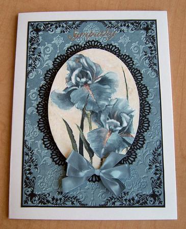 Blue Irises and Black Lace by Eunice Roberts