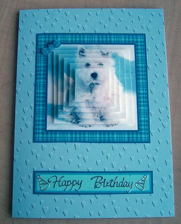 Christmas Westie Pyramid Decoupage by Eunice Roberts