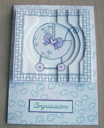 New Baby Girl Quick Card with Circular Side Stacker Topper by Eunice Roberts