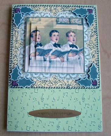 Christmas Choirboys 1 Lace N Damask Square Card Front by Eunice Roberts