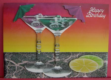 Coctails Card Front by Eunice Roberts