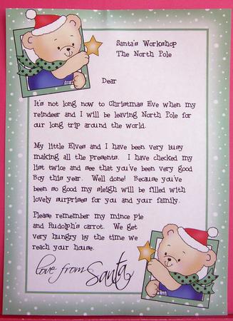 Boy's Letter from Santa by Eunice Roberts