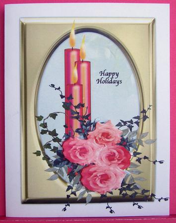Red Candles with Roses Topper by Eunice Roberts