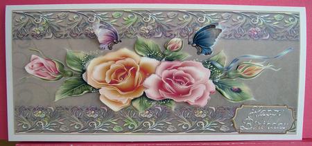 Sweet Roses and Butterflies Dl by Eunice Roberts