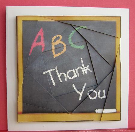 Thank You Blackboard Twisted Spiral Side Stacker by Eunice Roberts