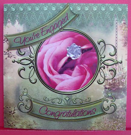 Ring in a Pink Rose 8x8inch Topper by Eunice Roberts