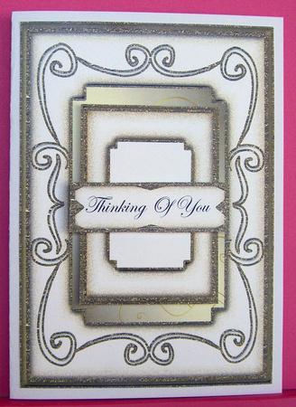 Blank Vintage Frame with Swirls Card Front 3 by Eunice Roberts