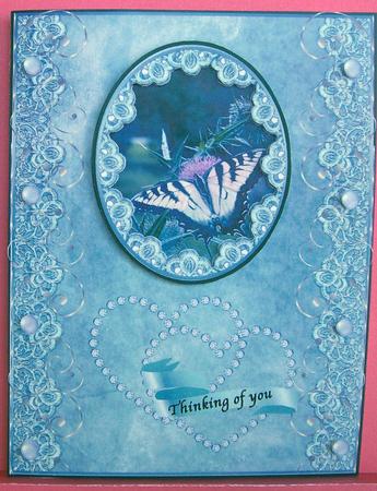 Butterfly & Thistle Card Front by Eunice Roberts