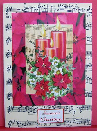 Candles and Poinsettia Wreath by Eunice Roberts
