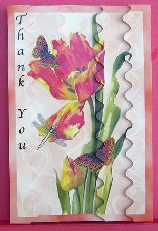 Tulip and Butterfly Wavey Edge Side Stacker by Eunice Roberts