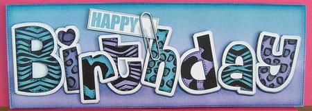 Large Dl Happy Birthday Animal Print Felties Quick Card by Eunice Roberts