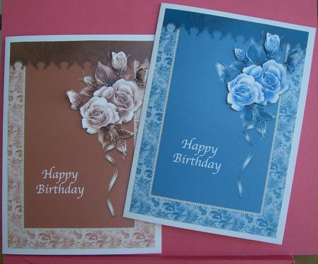 Roses & Pearls Card Fronts 3 by Eunice Roberts