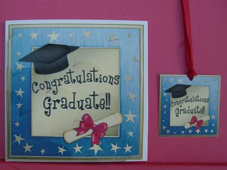 Congratulations Graduate Shell Edged Corner Side Stacker by Eunice Roberts