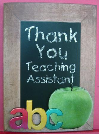 Thank You Teaching Assistant A4 Card Front by Eunice Roberts