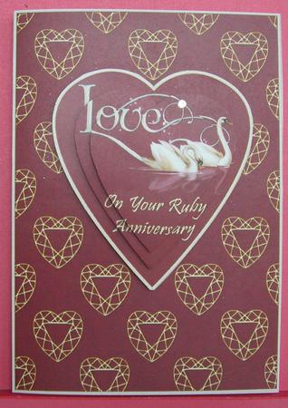 Ruby Anniversary Card Front by Eunice Roberts