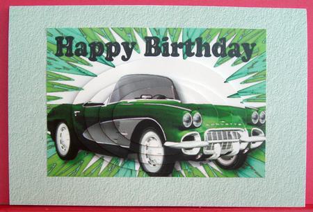 Green Corvette,oval Pyramids by Eunice Roberts