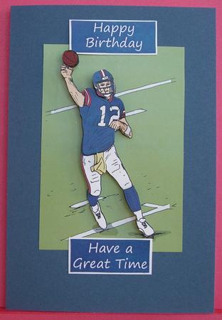 American Football 1 (blue & White) - Decoupage by Eunice Roberts