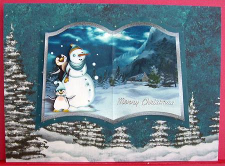 Snowman and Friends in the Moonlight by Eunice Roberts