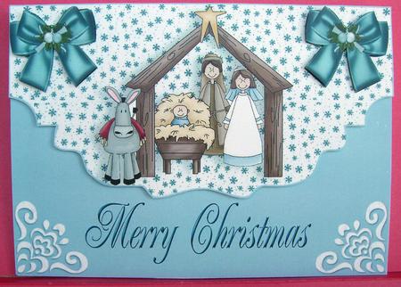 Nativity on a Scalloped Envelope by Eunice Roberts