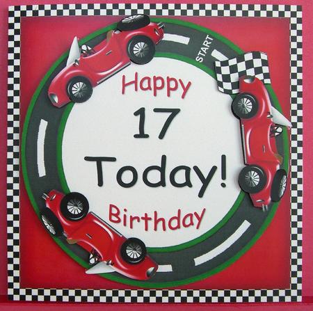 Red Racing Car 17 Today Decoupage 3D Ring Sheet by Eunice Roberts