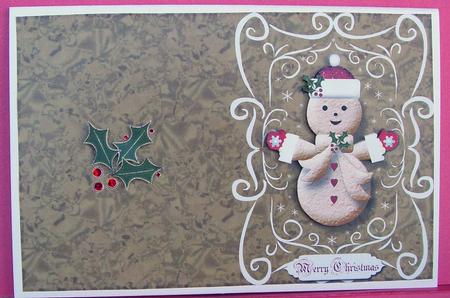 Snowman Christmas Cookie Card and Insert by Eunice Roberts