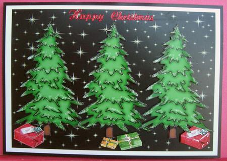 3 Christmas Trees No 2 by Eunice Roberts