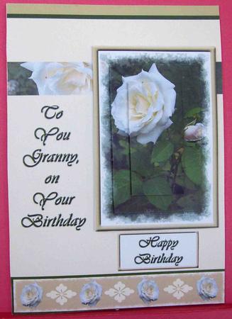 White Roses, to You Granny (cream) - A5 Featured Gallery Photo