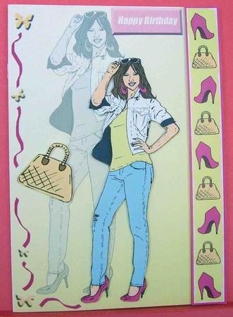 Cool Girl 2 (yellow Silhouette) - A5 by Eunice Roberts