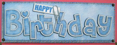 Large Dl Happy Birthday Denim Felties Quick Card N 3D Decoup by Eunice Roberts