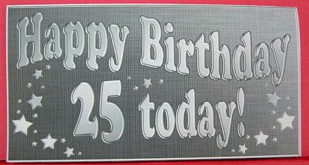 25th Birthday Metallic Age Money or Gift Wallet and Card by Eunice Roberts