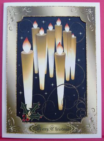 Modern Christmas Candles Large Topper/ Card Front 1 by Eunice Roberts