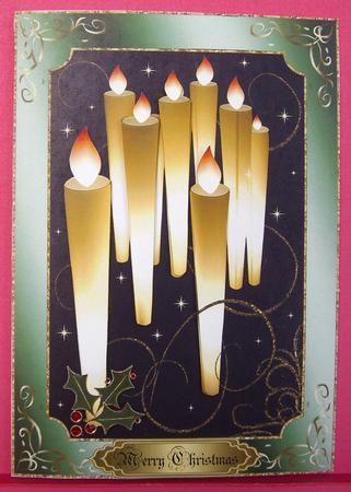 Modern Christmas Candles Large Topper/ Card Front 6 by Eunice Roberts