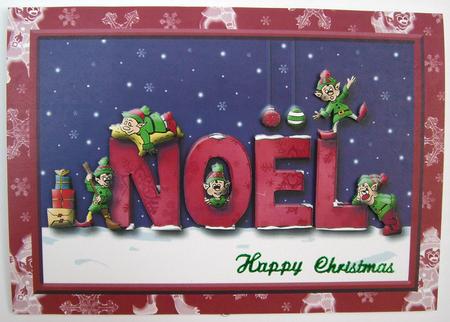 Christmas Elves (red) - A4 by Eunice Roberts