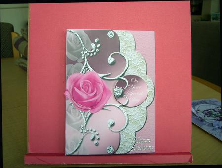 Pink Rose Topper with Pyramid Elements by Eunice Roberts