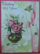 Thinking of Of You, Roses on a Scalloped Envelope by Eunice Roberts