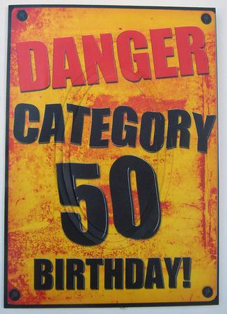 A5 Fun Novelty 50th Birthday Oval Pyramage Topper by Eunice Roberts