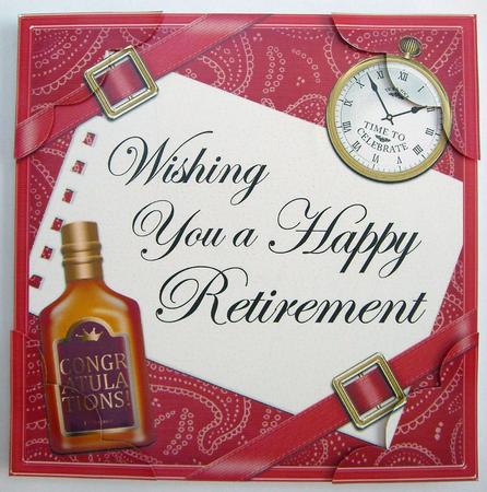 8 x 8 Retirement Scalloped Corner Side Stcker Topper by Eunice Roberts