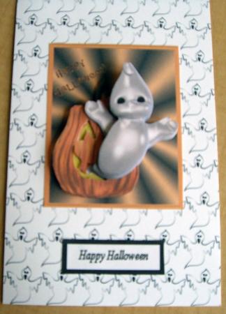 Halloween Pumpkin and Ghost by Eunice Roberts