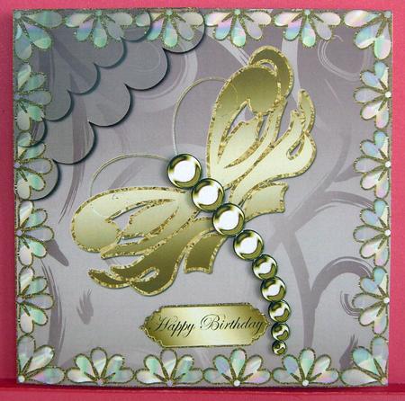 Jeweled Dragonfly in Floral Frame 8x8 Topper 10 by Eunice Roberts