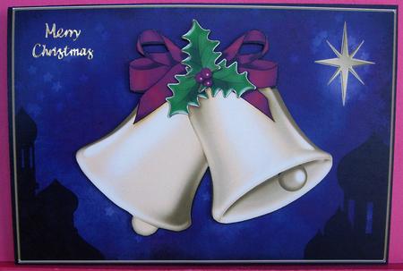 A4 Christmas Bells Felties Card Topper by Eunice Roberts