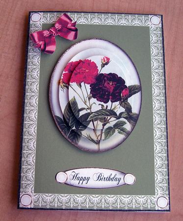 Red Rose Oval with Love by Eunice Roberts