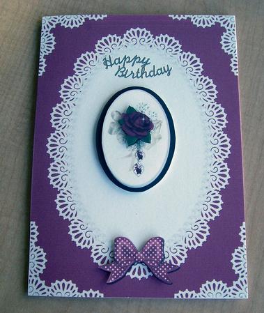 A4 Pearls and Lace Card Front by Eunice Roberts