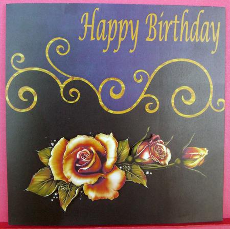 Birthday Square Floral Card by Eunice Roberts
