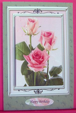 Roses Corner Shell Stacker Multiple Greetings Apricot by Eunice Roberts