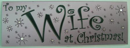 Large Dl to My Wife Christmas Quick Cut and Fold Card by Eunice Roberts