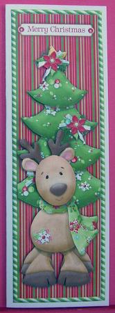 Cute Reindeer Large Dl Card by Eunice Roberts