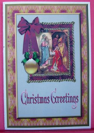 Nativity in a Red Frame Qs by Eunice Roberts