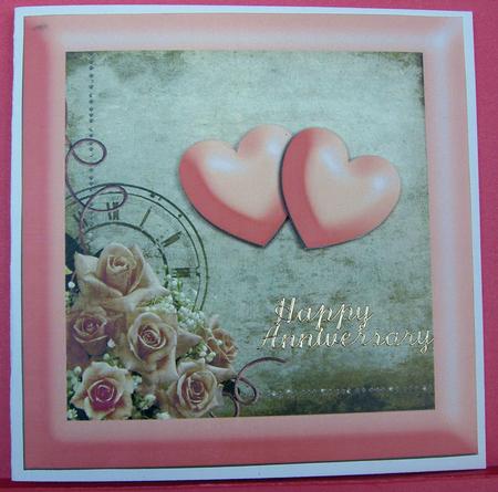 Two Hearts Card Front by Eunice Roberts