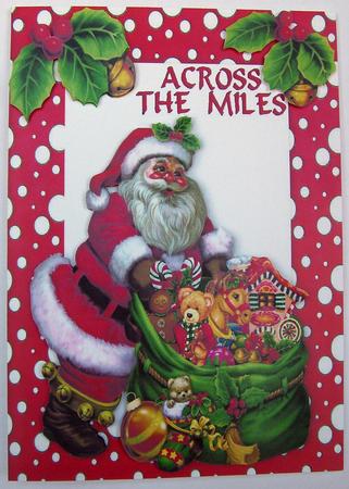 Across the Miles, Santa with Toys A5 by Eunice Roberts
